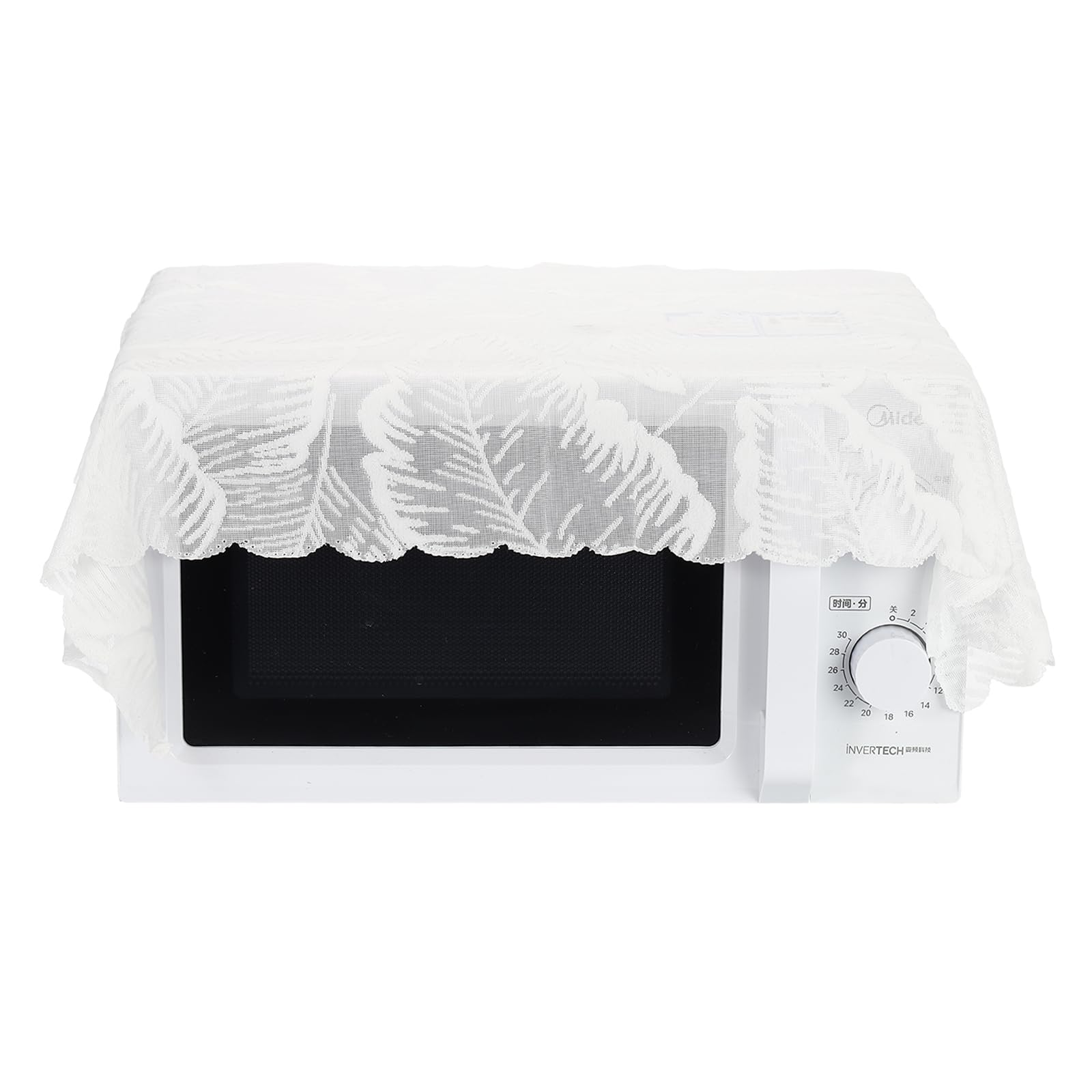 Housse anti-poussière micro-ondes blanche | Protection dentelle pour appareil cuisine