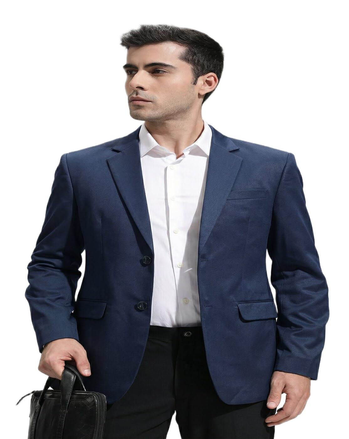 maykr Men's Navy Blue Slim Fit Single-Breasted Blazer, Formal Business Suit Jacket 3-picture-29