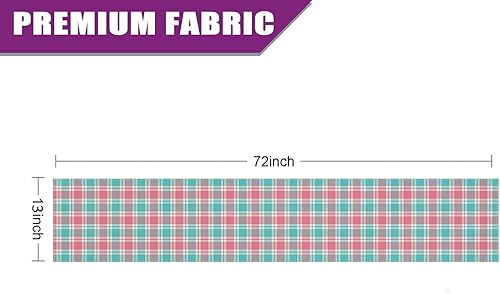 Miniatura 2 de Camino de mesa de Pascua de lino a cuadros de temporada de primavera vacaciones cocina comedor decoración de mesa de comedor 13 x 72 pulgadas