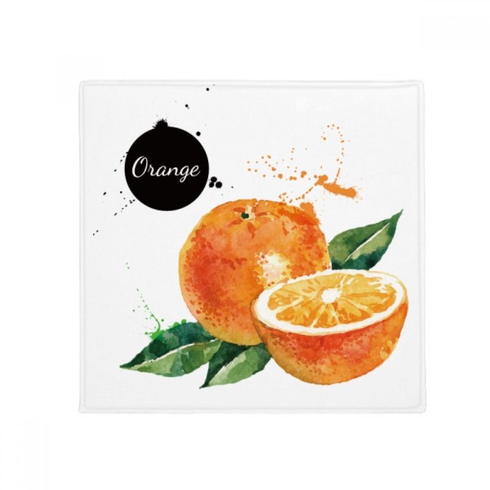 Tapis de sol orange aquarelle 60cm, idée cadeau déco pour maison et salle de bain