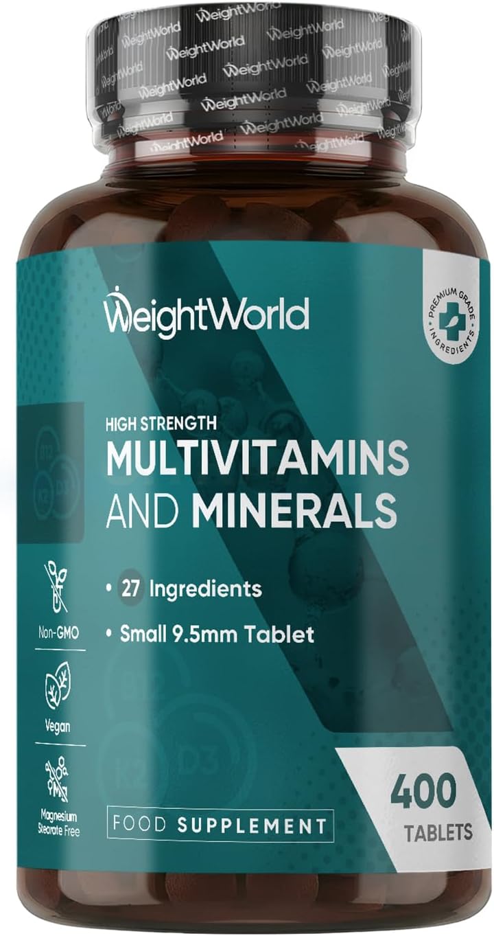 Multivitamin Tablets for Women & Men - 27 Key Nutrients - 400 Small Tablets - 1+ Year Supply - Tasty Peppermint Flavour - Vegan Multi Vitamins & Minerals Like Vitamin D, C, Calcium, Iron & Zinc