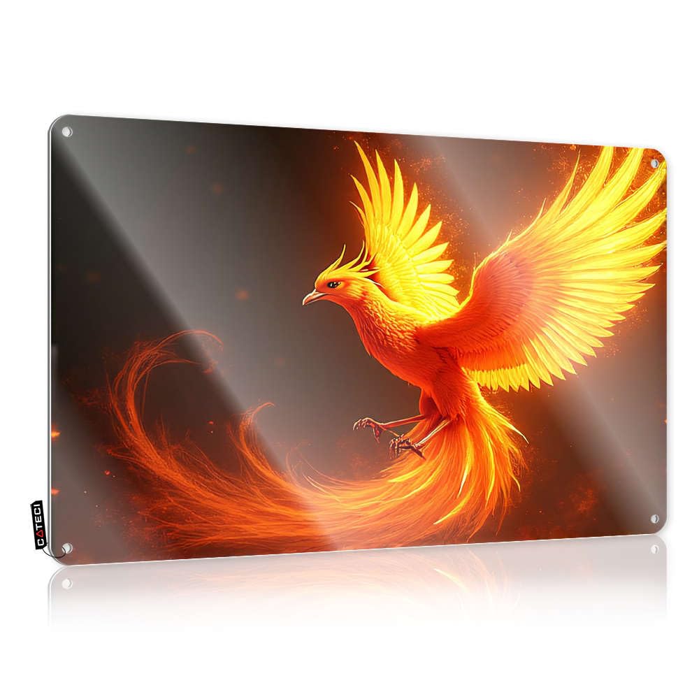 Fzfn Colour Funny Wall Art Teens Stuff Ready To Hang - A Fiery Phoenix Soars With Wings Spread Wide Soft Bath For Rooms(30X40cm)