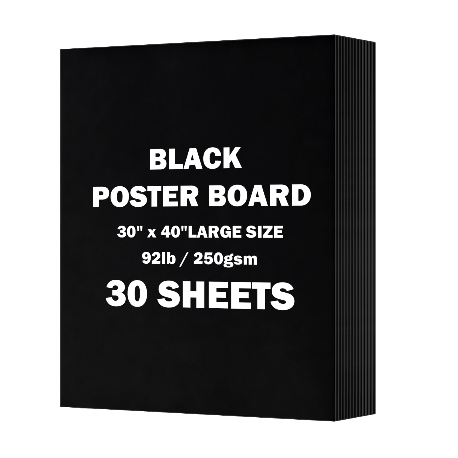 Black Poster Board Paper, 30"x40" Poster Sheets, 30 Sheets