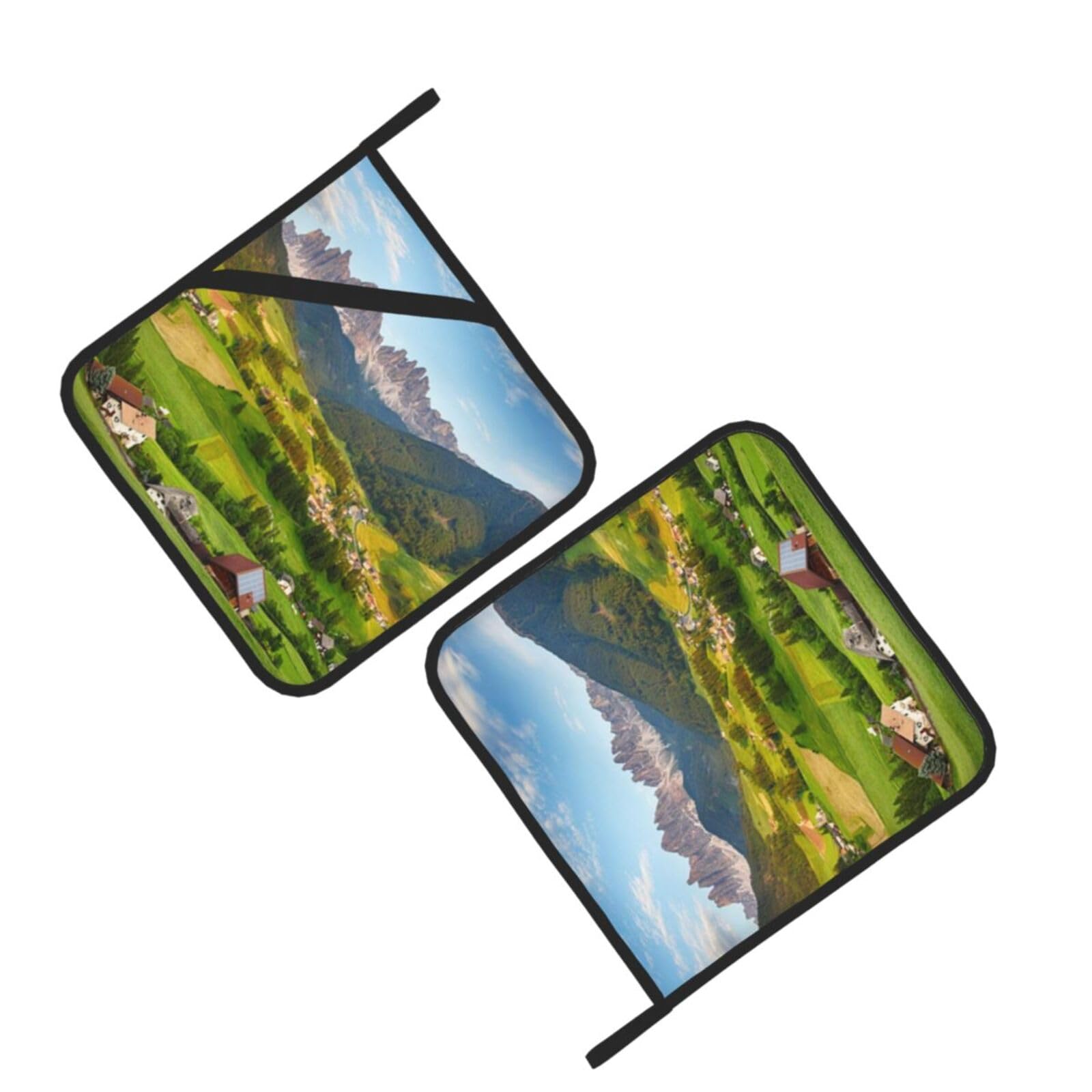 Village Scenic Printed Oven Pot Holders Set of 2 Pcs Heat Resistant Kitchen Microwave Potholders for Cooking Baking Grilling