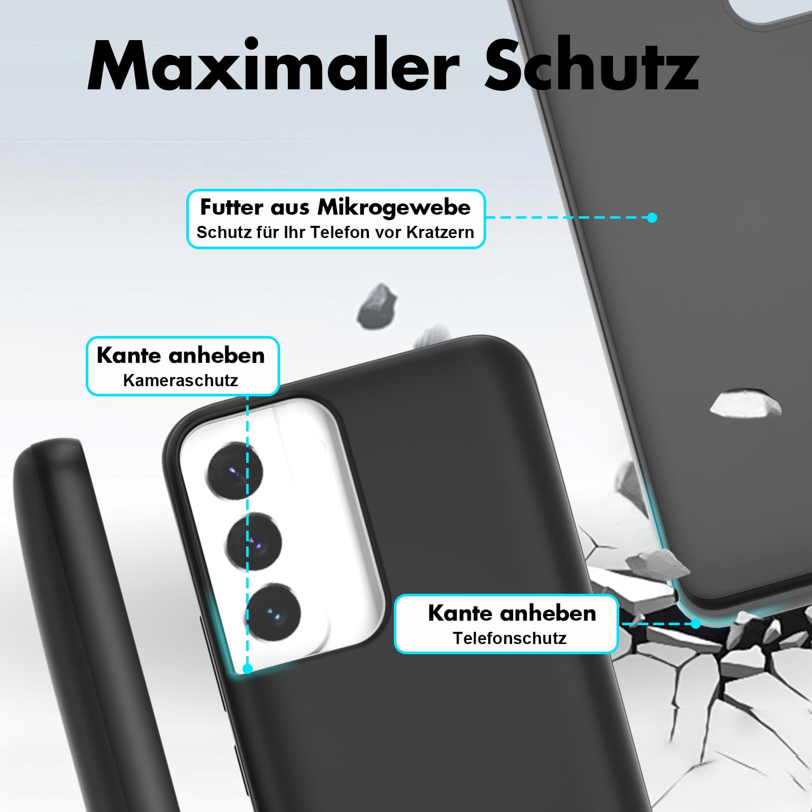 Akkuhülle für Samsung Galaxy S22, 7000 mAh, schlanke wiederaufladbare Ladehülle, erweiterte Ladehülle, Backup-Akkuladegerät, tragbare Powerbank für Samsung Galaxy S22 (6,1 Zoll) – Schwarz