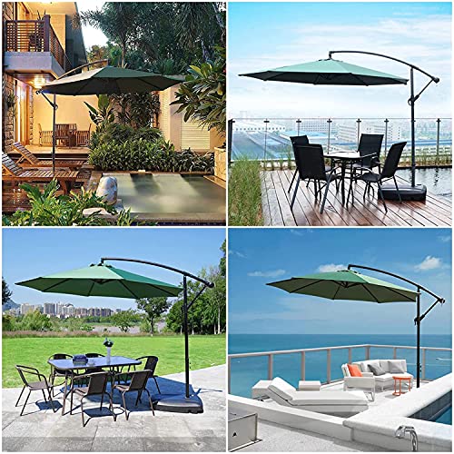 M-TOP Sombrilla Parasol para Jardín Patio Terraza Playa Piscina Reclinable Exterior Sombrilla Portátil Parasol Excéntrico Sombrilla Voladiza con Manivela para Patio Exterior, Grande y Estable - imagen 2