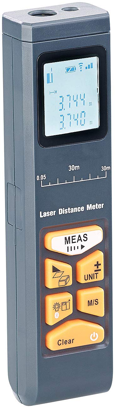 Télémètre laser 5 cm / 30 m à fonction bluetooth et écran LCD [AGT Professional]