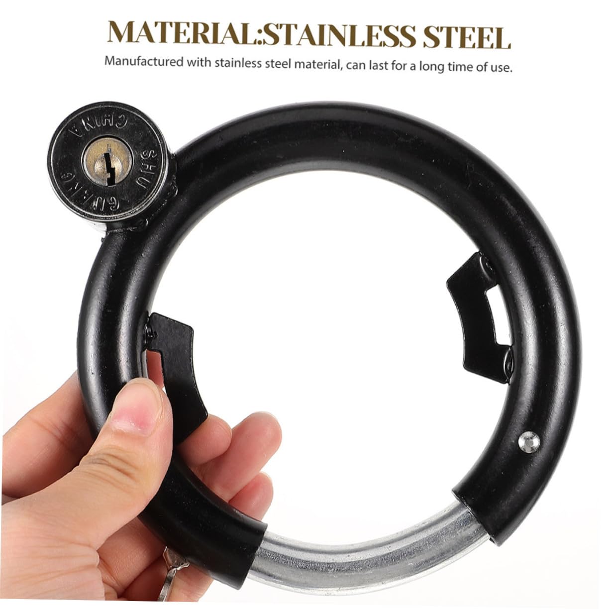 Lucchetto Antifurto per Bici e Scooter, 3 Set, Nero | Acciaio Inossidabile, Anti-graffio e Resistente All’usura, Accessorio per Ciclismo