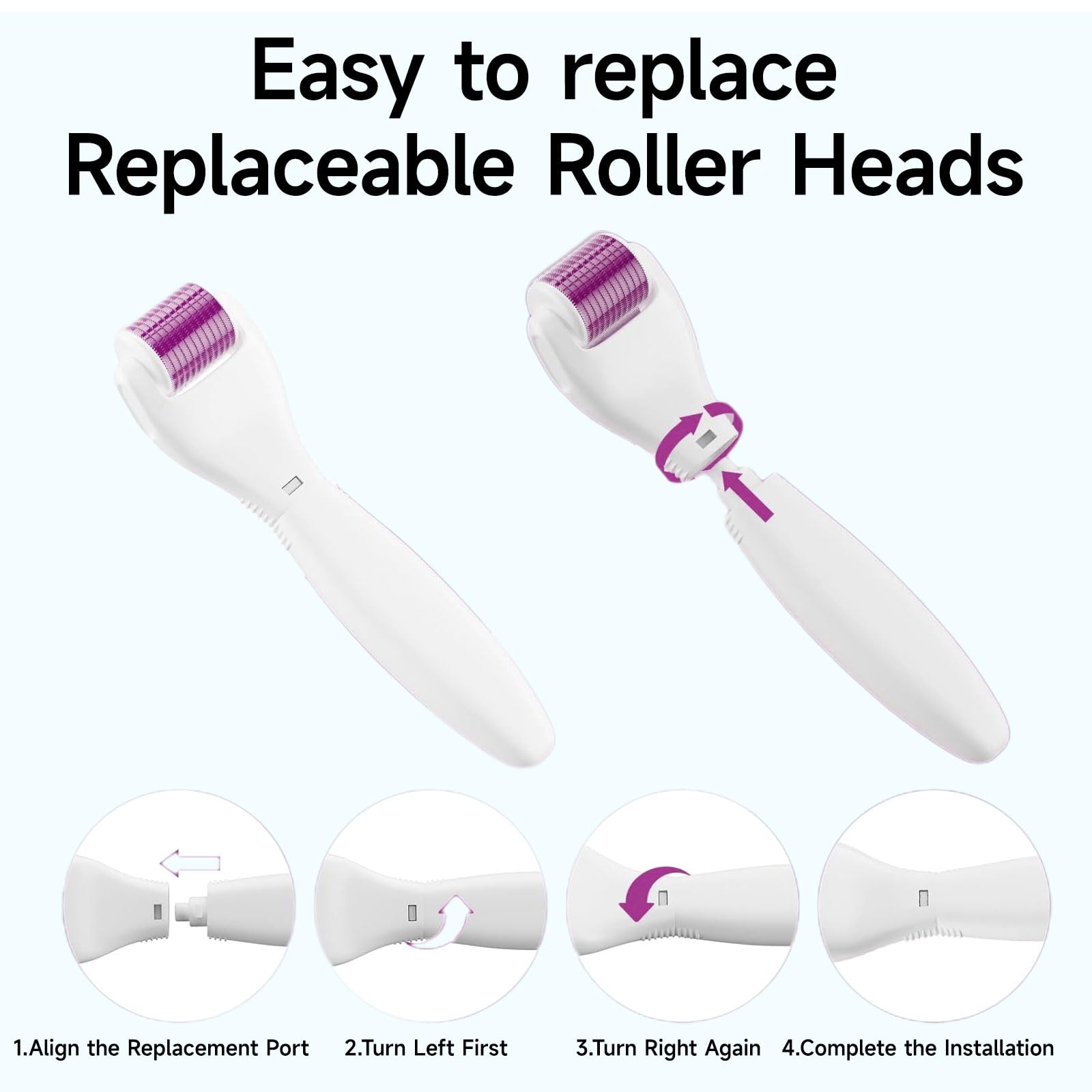 フェイスローラーセット　6 IN 1 Derma Roller System Derma Roller, Micro Needing System for Women and Men, 6 in 1