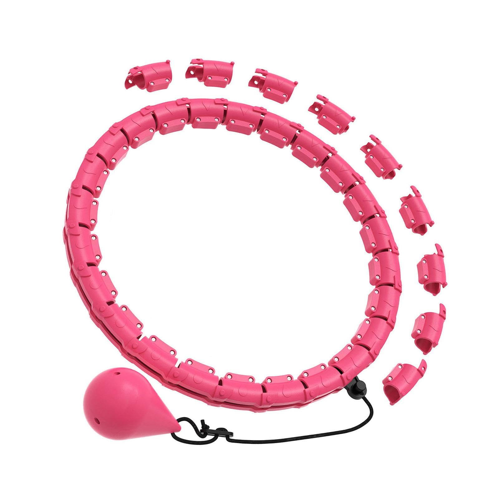 ATORSE Weighted Hoop Weight Detachable Adjustable No Fall Ring for Adults Kids Pink 24 Section-image-21