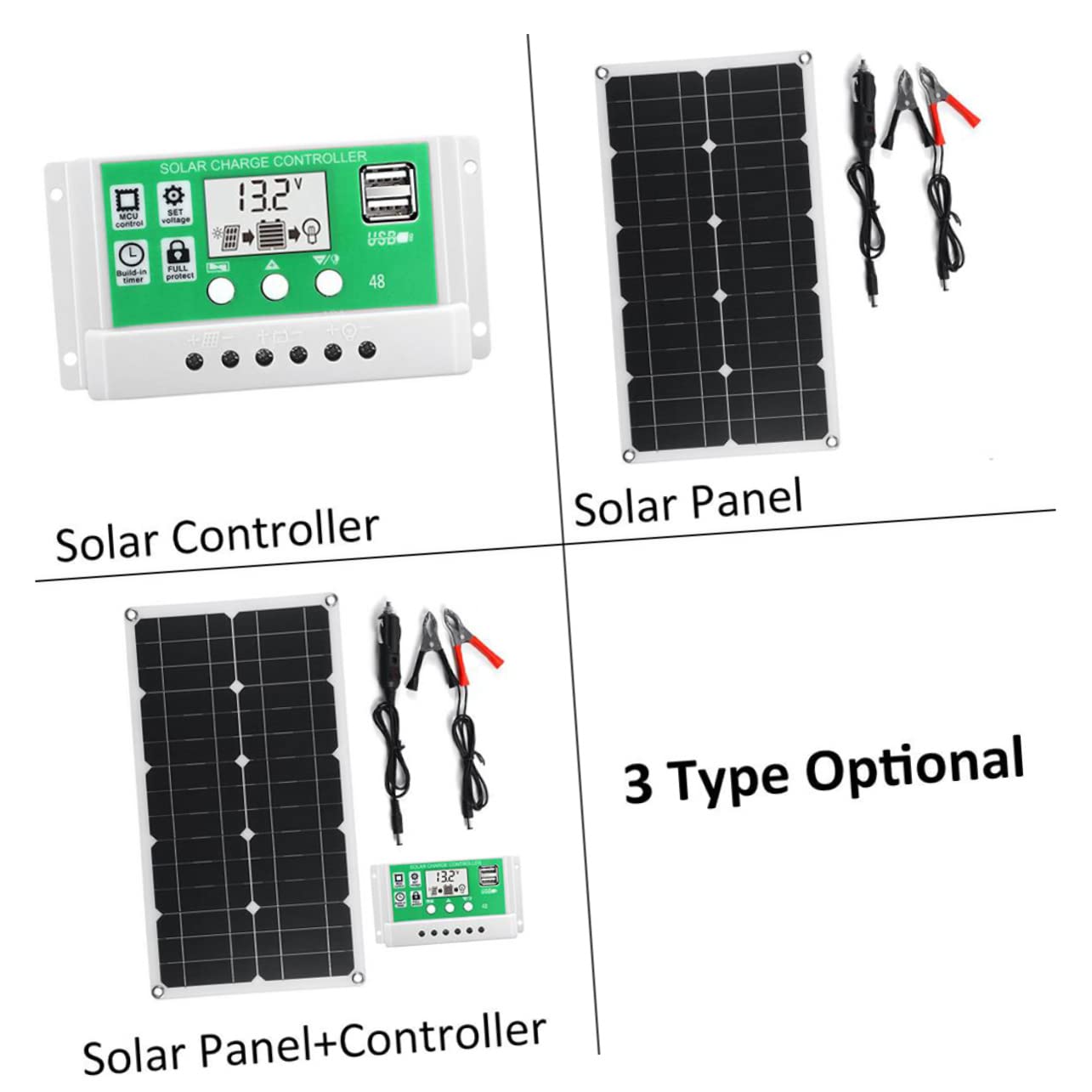 Panel Solar Plegable 25w 18v de Silicio Monocristalino Negro | 1 Juego, Protección Inversa, Portátil, para Hiking y Montañismo, Kit Fotovoltaico Control 30a