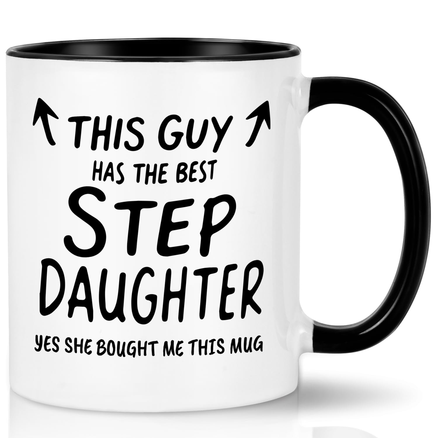 Joymaking Step Dad Gifts Coffee Mugs Birthday Gifts for Stepfather - This Guy has The Best Step Daughter - Funny Gifts for Stepfather for Christmas Fathers Day, 11Oz Black