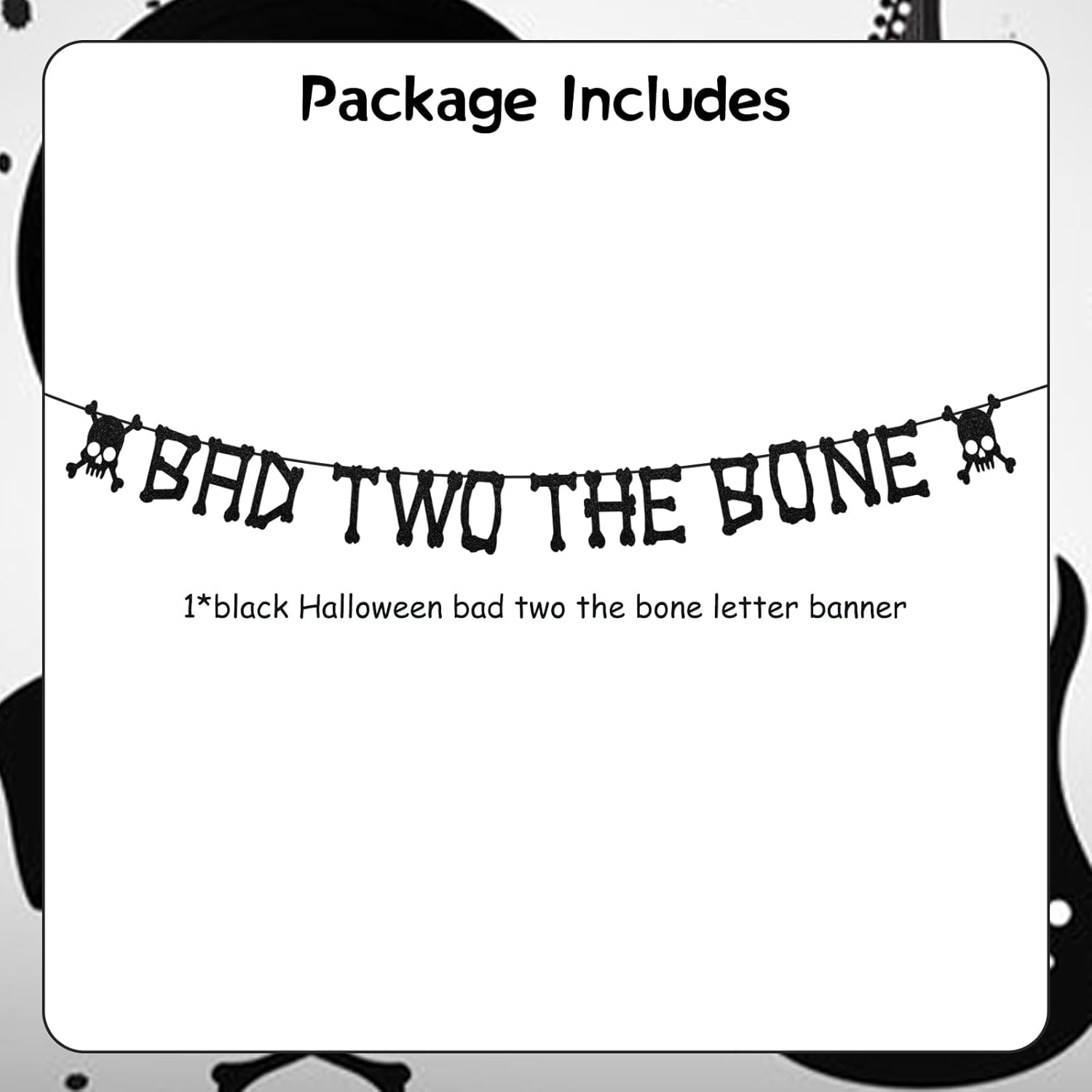 Rock n Roll 2nd birthday Party Decorations Bad Two the Bone Black Banner Two Rocks Birthday Decor Retro Musical Birthday Banner for Music theme 90s Birthday Party Boys Girls