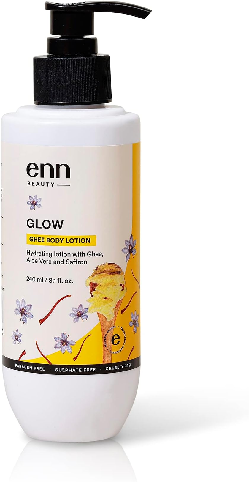 Glow Ghee Body Lotion For Winter, Hydrating Lotion For Dry Skin With Natural Ghee, Aloe Vera & Saffron For Deep Moisturization For Men & Women, 240ml