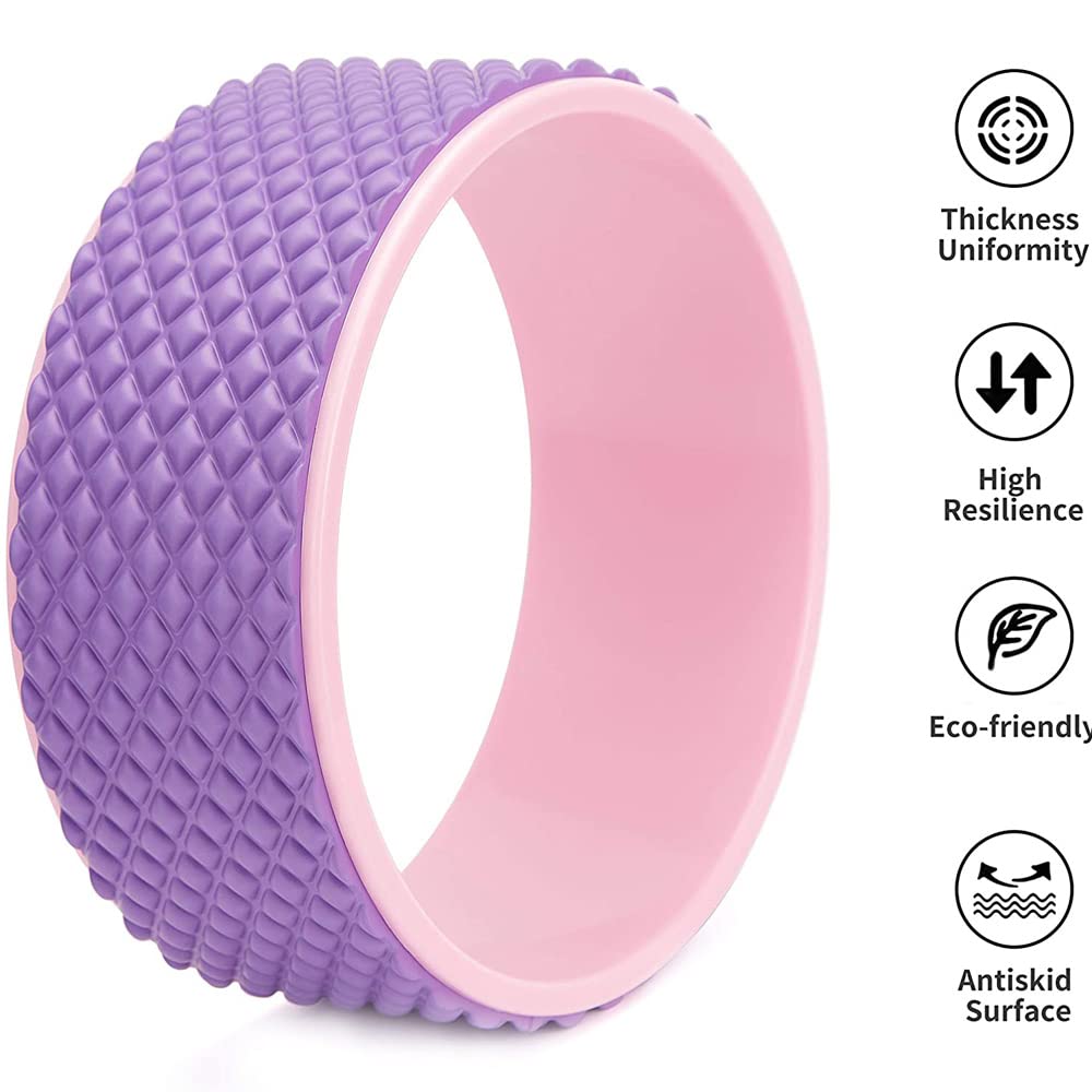 Yoga Ruota Fitness Barella Pilates Pose Backbend Stretching Yoga Roller Prop Ruota Yoga Cerchio Roller per Pilates Mal di Schiena Stretching