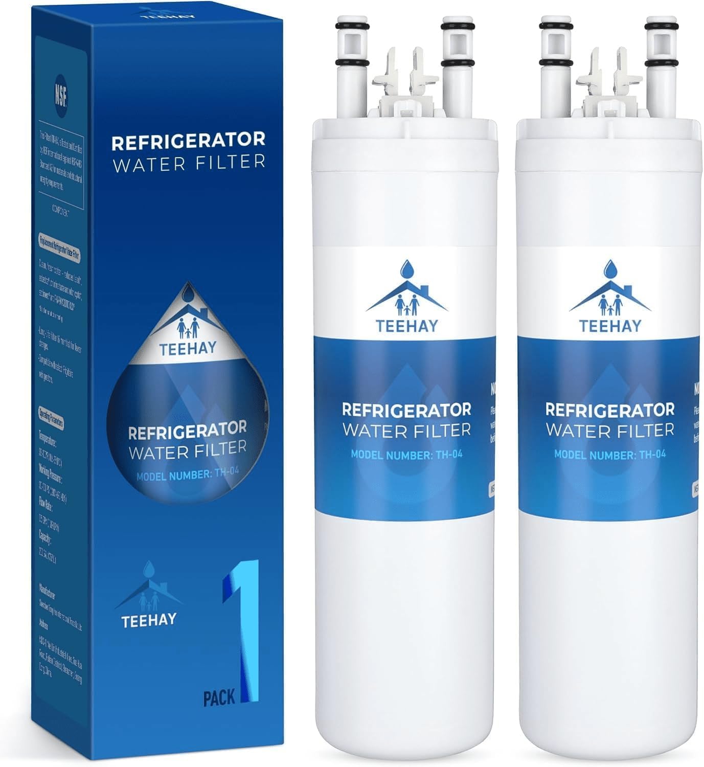 TEEHAY WF3CB Filtro dell'acqua per frigorifero, confezione da 2