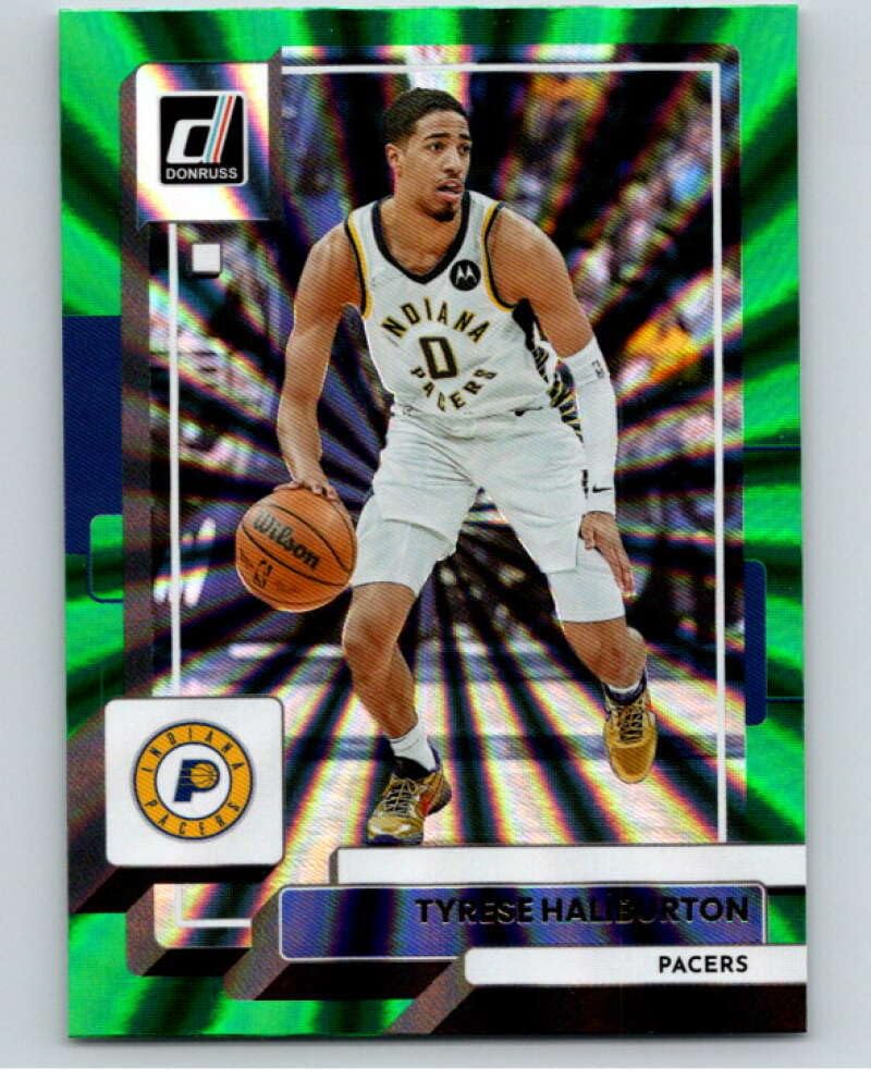 Amazon.com: 2022-23 Donruss Holo Green Laser #47 Tyrese Haliburton