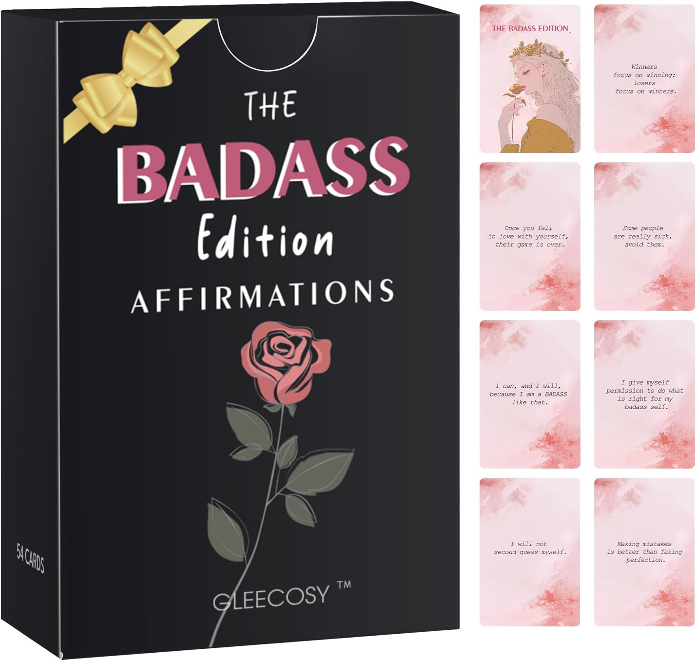 Badass Edition Positive Affirmation Cards, Inspirational Birthday Gifts for Women – Self Care Cards for Mental Wellness, Daily Encouragement & Motivation for Best Friend, Sister, Coworker