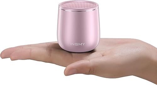 INSMY Pequeño altavoz Bluetooth, mini altavoz inalámbrico portátil impermeable, emparejamiento estéreo de audio rico en graves intensos, tamaño de