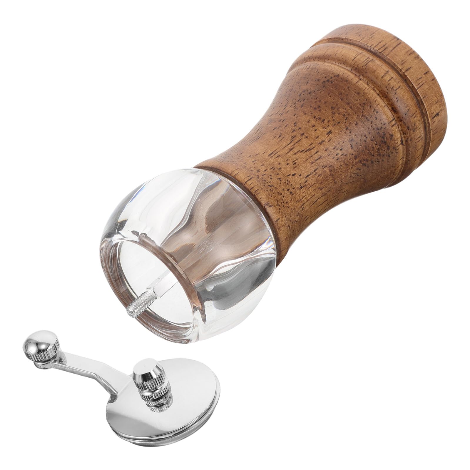 IMIKEYA Macinapepe manuale con manovella trasparente ricaricabile per sale e spezie portatile per cucina e barbecue, design compatto e facile da usare