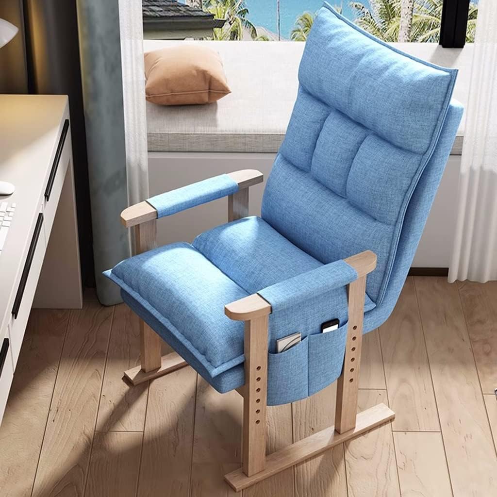 Nursery Rocking Chair,Lazy Chair Indoor - Contemporary Lounge Chair with Armrests and Two Side Pockets | Upholstered Single Steel Frame Sofa Chair for Adults in Bedroom, ，Yellow a