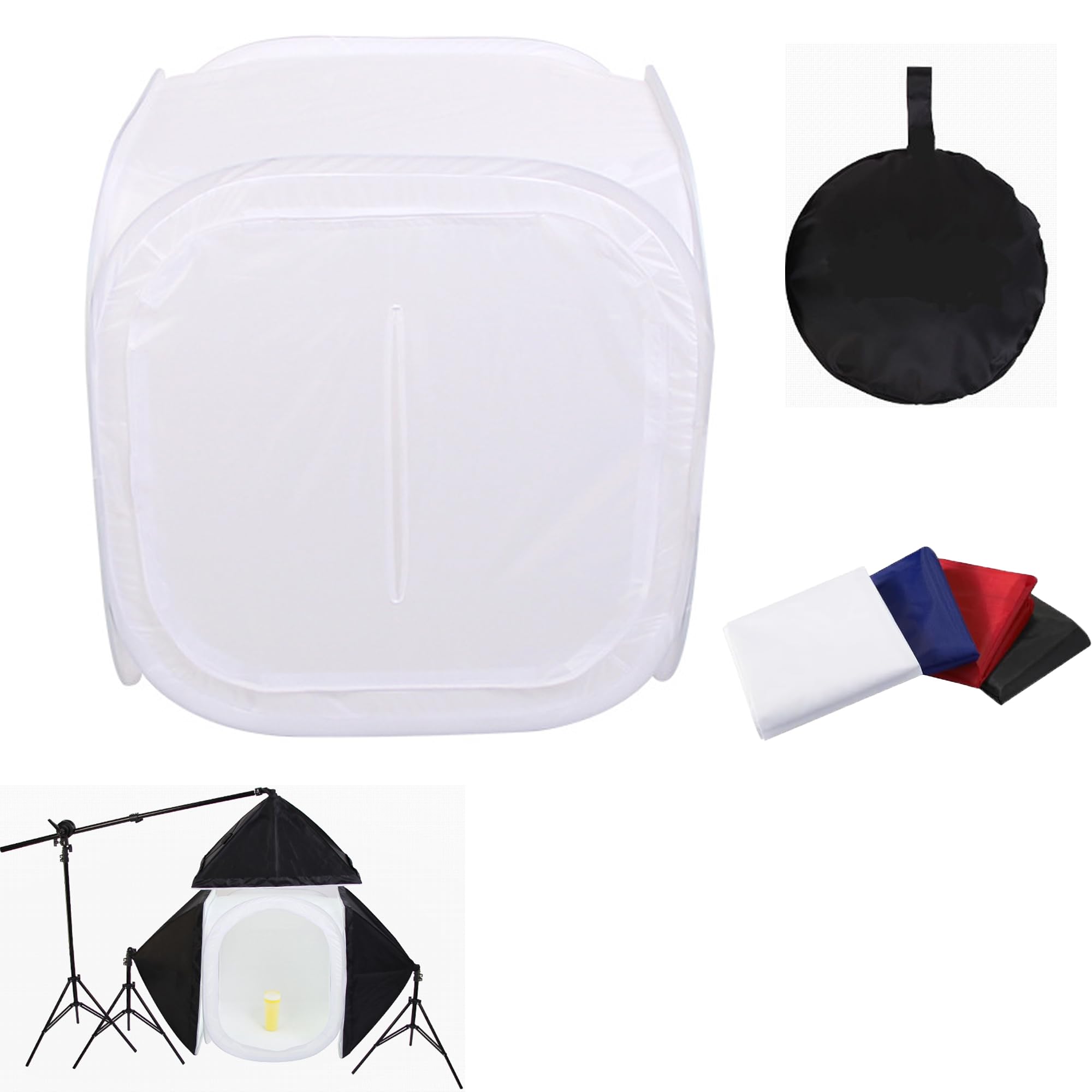 Light Box Fotografia 80 cm Studio Fotografico Shooting Booth Light Cube Diffusione Soft Box con 4 Fondali Pieghevole Tenda Foto per la Fotografia di Prodotti