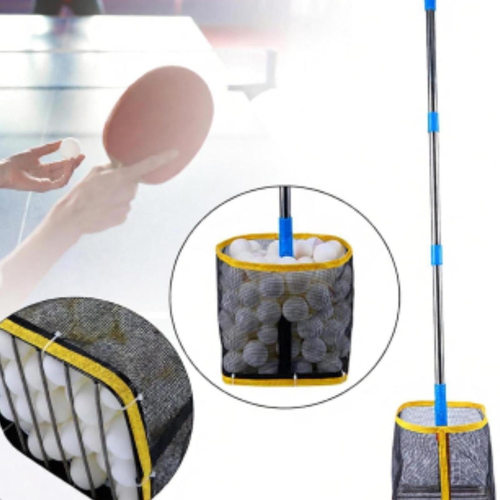 Paletta per Palline Pong in Acciaio Resistente, Accessorio Leggero per La Raccolta delle Palline con Sacchetto a Manico Estensibile, Ad