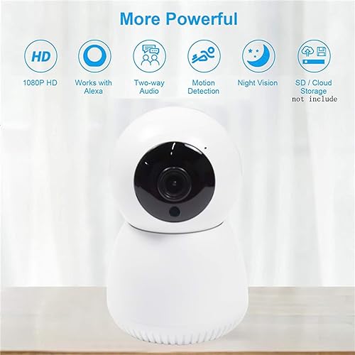 Miniatura 5 de Cámaras de seguridad inalámbricas WiFi 1080P, cámara domo WiFi de 2.4G, cámaras para perros para seguridad en el hogar, visión nocturna de audio de