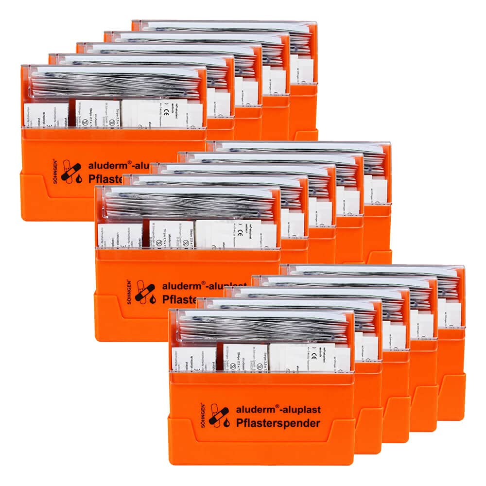 aluderm-aluplast by Söhngen BIGPACK 15 x SÖHNGEN aluderm Pflasterspender, gefüllt, mit Wandhalterung aus Kunststoff, Art.-Nr. 1009910