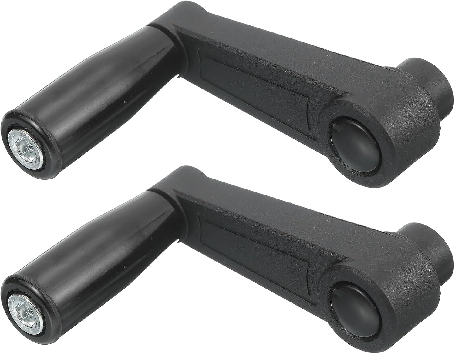 uxcell 2Pcs 16x192mm (Dia x L) Revolving Handwheel Machine Handle, Universal Lathe Crank Grip Replacement for Industry Lathe Milling Grinding Machine, Black (Round Hole)