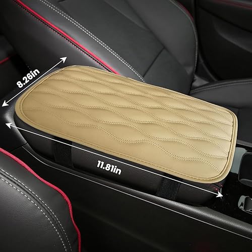 Miniatura 2 de Osilly Funda para consola central de automóvil, piel sintética, impermeable, para reposabrazos, suave, antideslizante, protector de caja de asiento