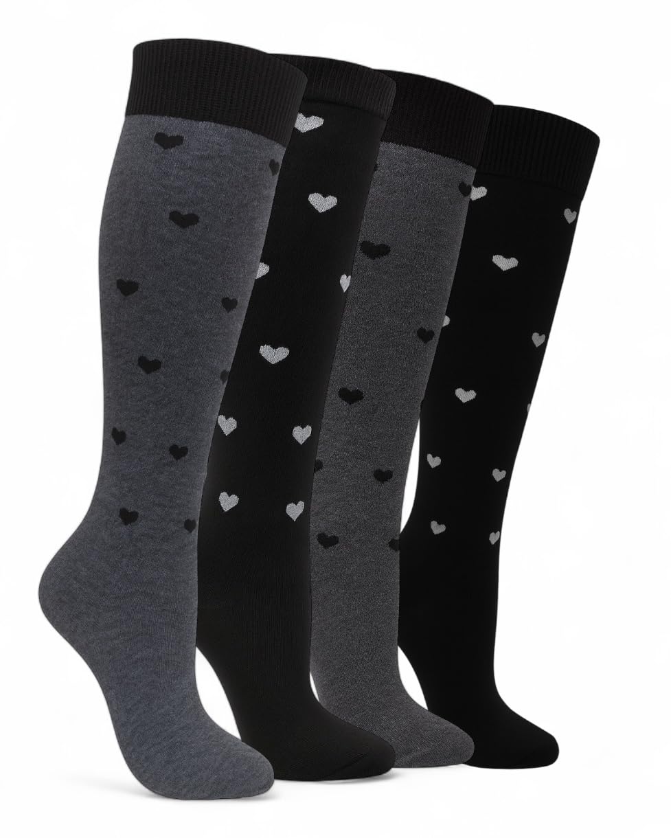 Lucchetti Socks Milano Calze Lunghe Donna Caldo Cotone, Termiche, Fantasia Colorata, Righe,Morbide e Traspiranti, Perfette per Inverno, Uso Quotidiano o Regalo,Confortevoli e Resistenti 4 Paia