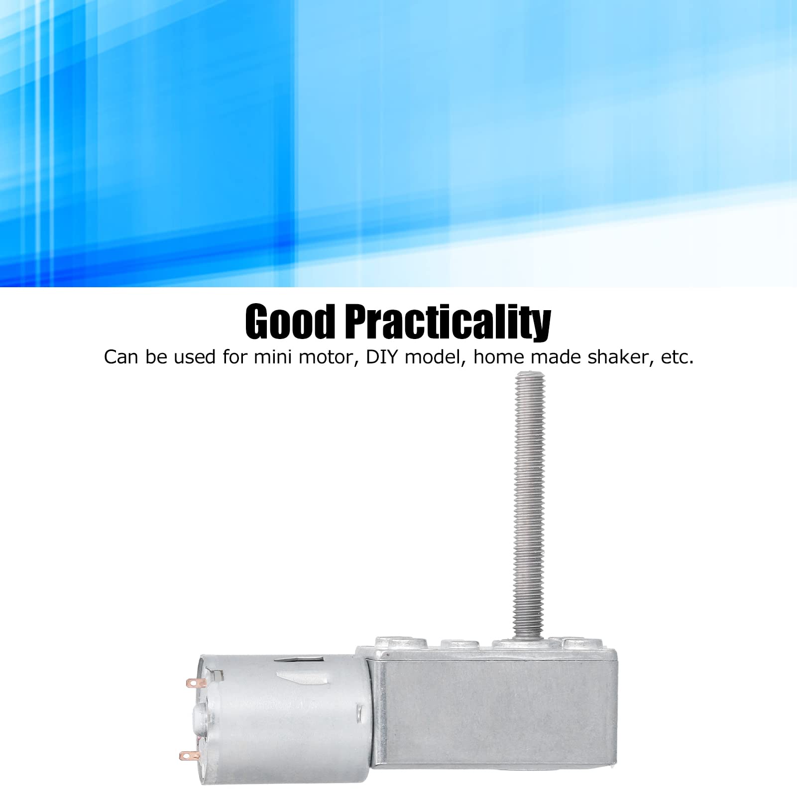 ANKROYU Gear Motor, Self Locking Worm Gear Motor, DC Worm Gear Motor M6 Thread 50mm Shaft Length, Low Noise Gear Motor, Speed Reduction Motor (DC12V 30RPM)