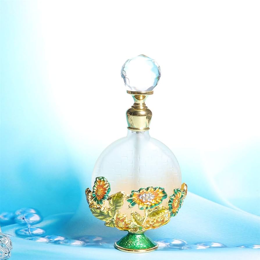 Amazon.co.jp: Waltz&F黄緑小さい花金メッキクリスタル復古香水