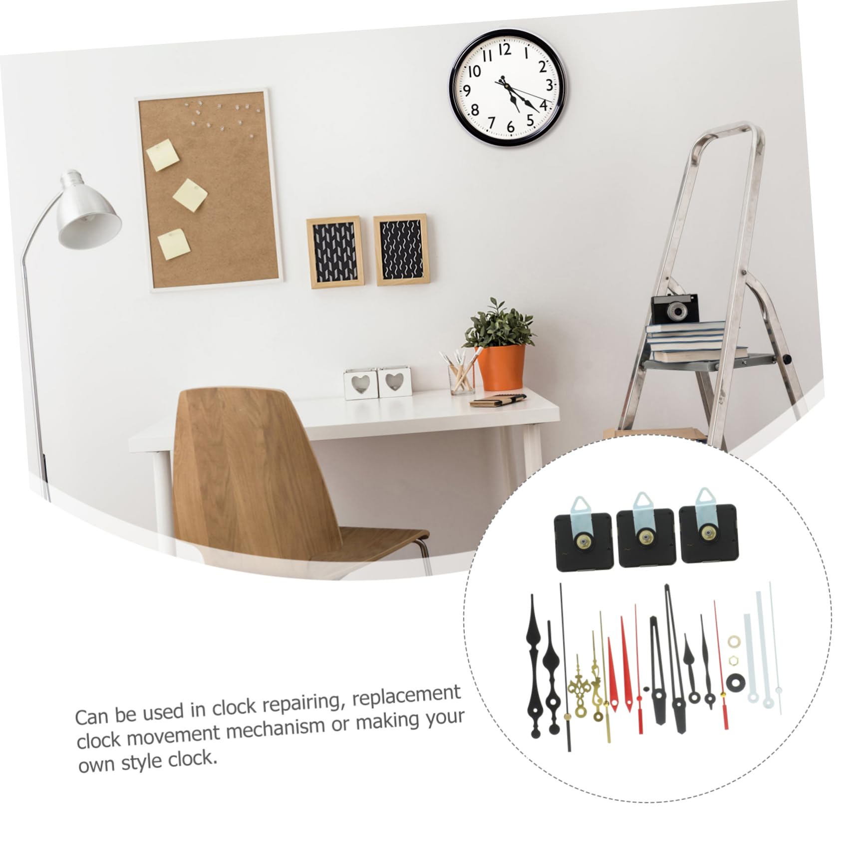 Homoyoyo 4sets Movimento Orologio Silenzioso con Batteria Meccanismo di Sostituzione per Riparazione e Kit Completo Precisione e Affidabilità per Orologi da Parete Tavolo
