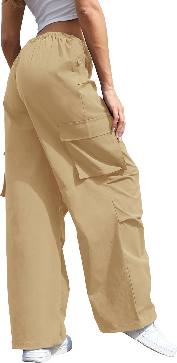 Cargo Pants Women Low Waisted Parachute Pants with Pockets Loose Baggy Hiking Pants Y2K Clothes - Image 2