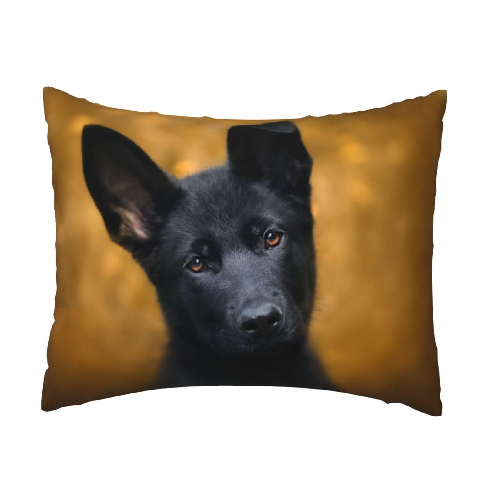 WSHFFILO Black german shepherd dog printed Pillow Case 20x26in Decorative pillowcase Throw Pillow Cover