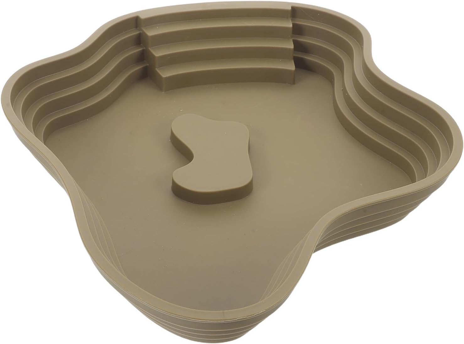 Reptile Water Bathing Pool for Tortoise and Frog, Lake Shaped Plastic Water Dish with Anti-overturning Design and Easy to Clean Feature, Suitable for Indoor and Outdoor Use