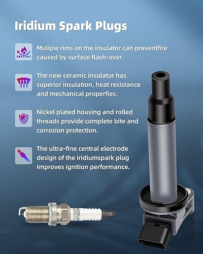 Miniatura 5 de ECCPP UF267 6 bobinas de encendido con 6 bujías de iridio para Toyota para Lexus Avalon Camry Highlander Sienna ES300 RX300 V6 1 para motor MZFE