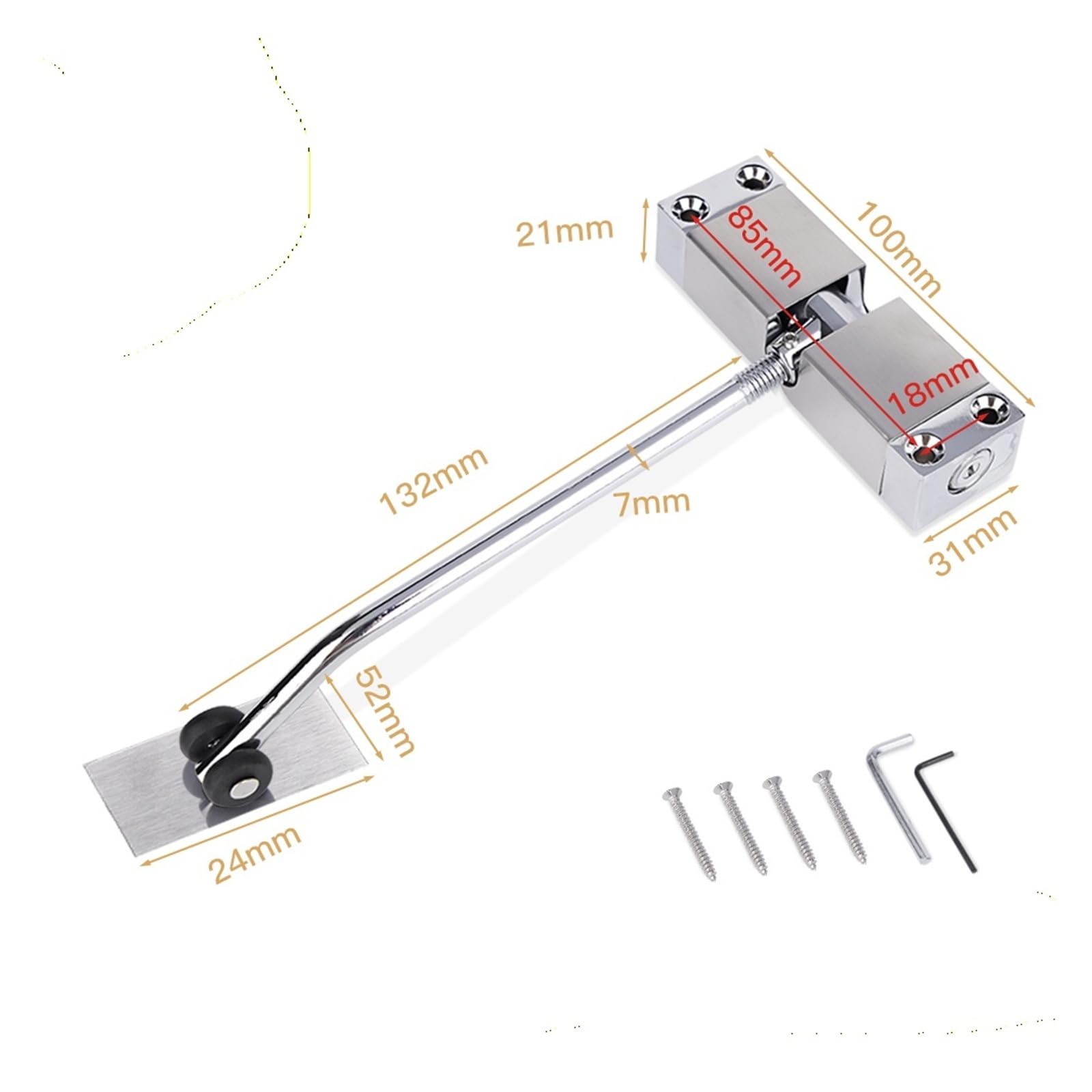 Hardware chiudiporta for mobili con chiusura automatica a molla regolabile(Gold)