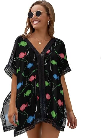 Beachwear Cover Up Women V Neck Swimsuit Dress Summer Seaside