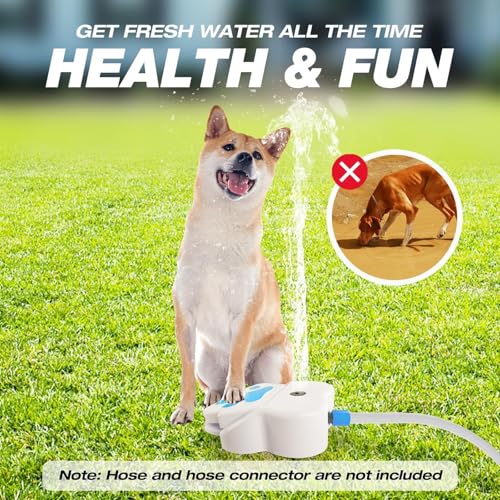 SueaLe Outdoor Hundekühlung Sprinkler Spielzeug Für Große Und Kleine Rassen Garten Haustier Wasserbrunnen Trinkwasserspender Hinterhof Hund Aktivität Spielzeug