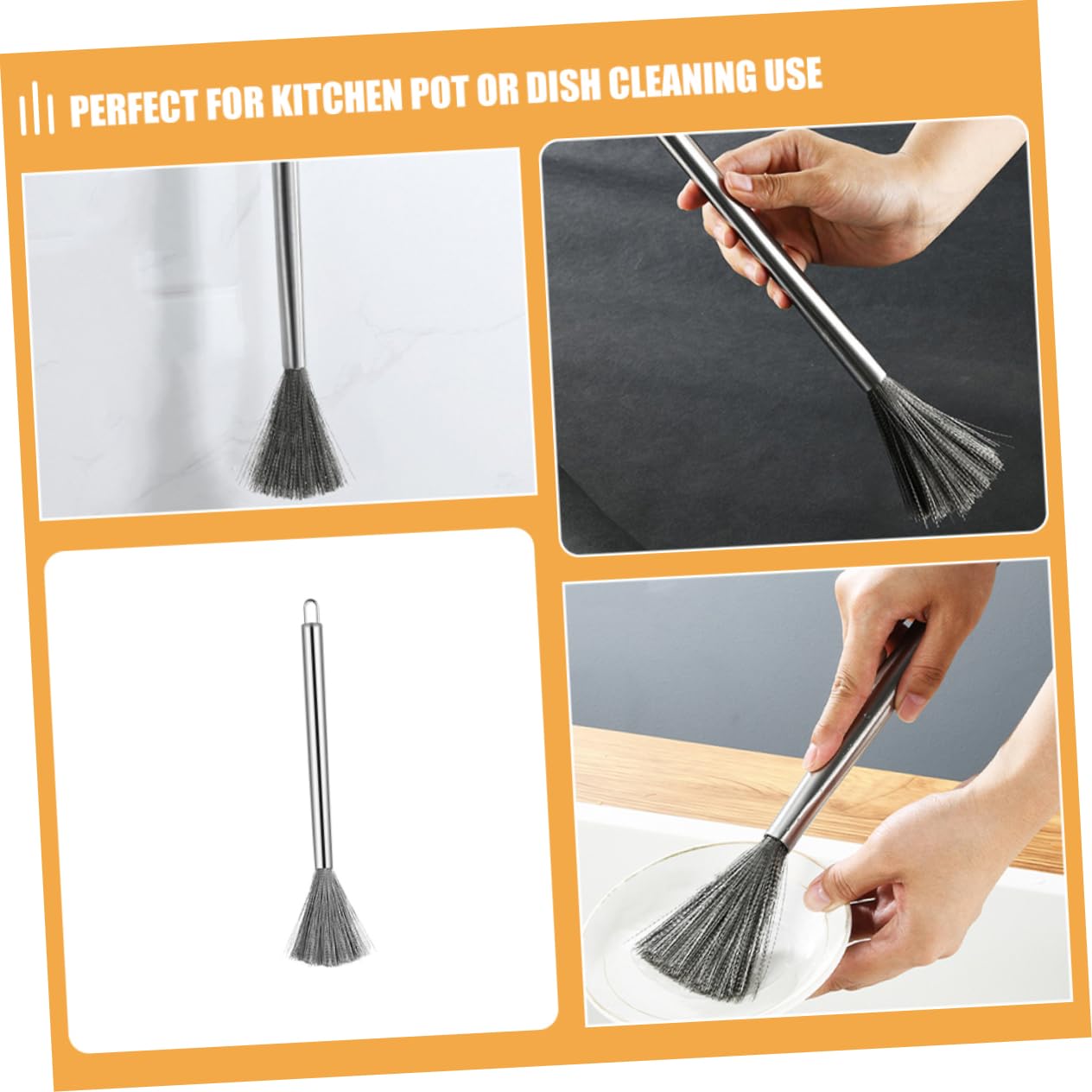 BESPORTBLE 15piezas Cepillo De Limpieza De Inoxidable para Olla De Cepillo De Cocina Multi-Funcional para Fregar Sartenes y Utensilios De Cocina