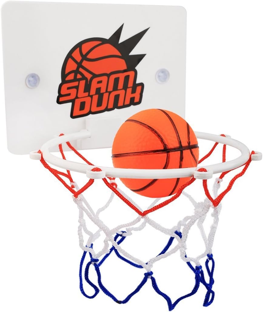 Eunicom Slam Dunk Bedroom Bathroom Toilet Office Desktop Mini Basketball Decompress Game Gadget Toy Home Decor for Kid Education Pet Play Ball Basketball Lovers
