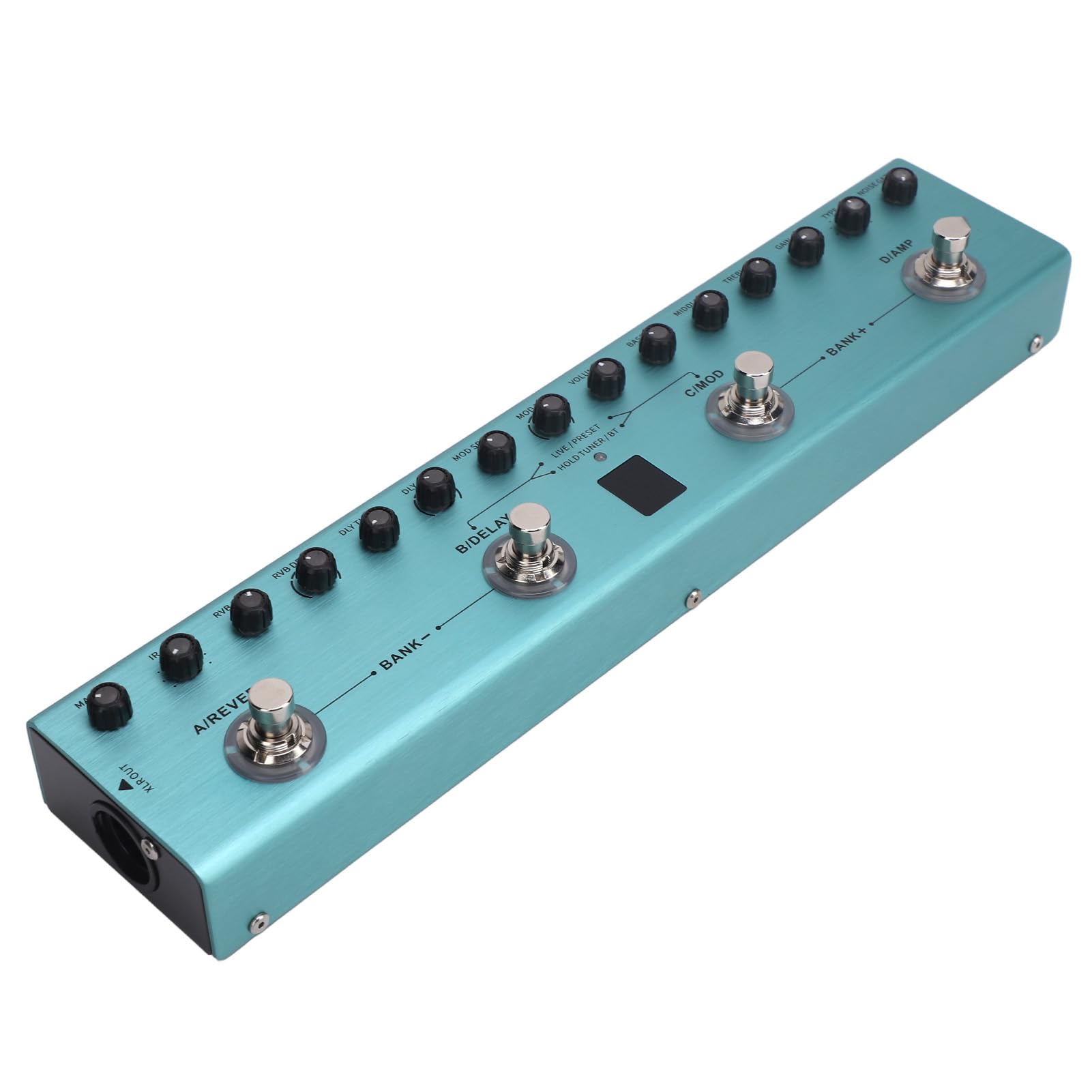 Digitaler Gitarren-Multieffekt-Pedalprozessor mit 36 ​​editierbaren Voreinstellungen, 3-Band-Equalizer, 8 IR-CAB-Steckplätze für Smartphone-Aufnahmen, Kabellose Verbindung
