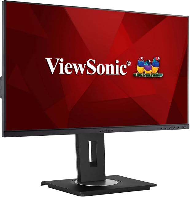 ViewSonic VG2455 24 Inch IPS Full HD Monitor with USB Type-C, 4x USB, VGA, HDMI, DisplayPort, Adjustable Stand, Eye Care for Work and Study at Home , Black