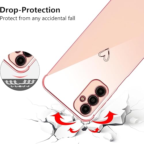 Miniatura 3 de ZTOFERA Funda diseñada para Samsung Galaxy A14 5G, bonito patrón de corazones de amor con borde chapado y protección de lente de cámara para Galaxy