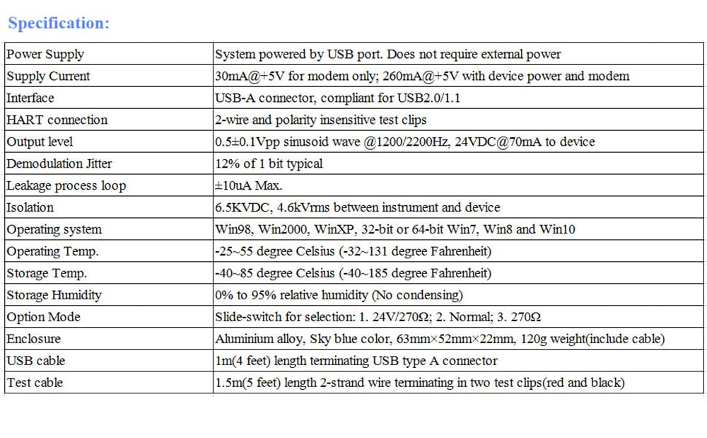 Usb-hart-modem Ws232up Hart-protokoll-sender Hart-kommunikator 475 375 mit 24 Vdc und Eingebautem Schleifenwiderstand