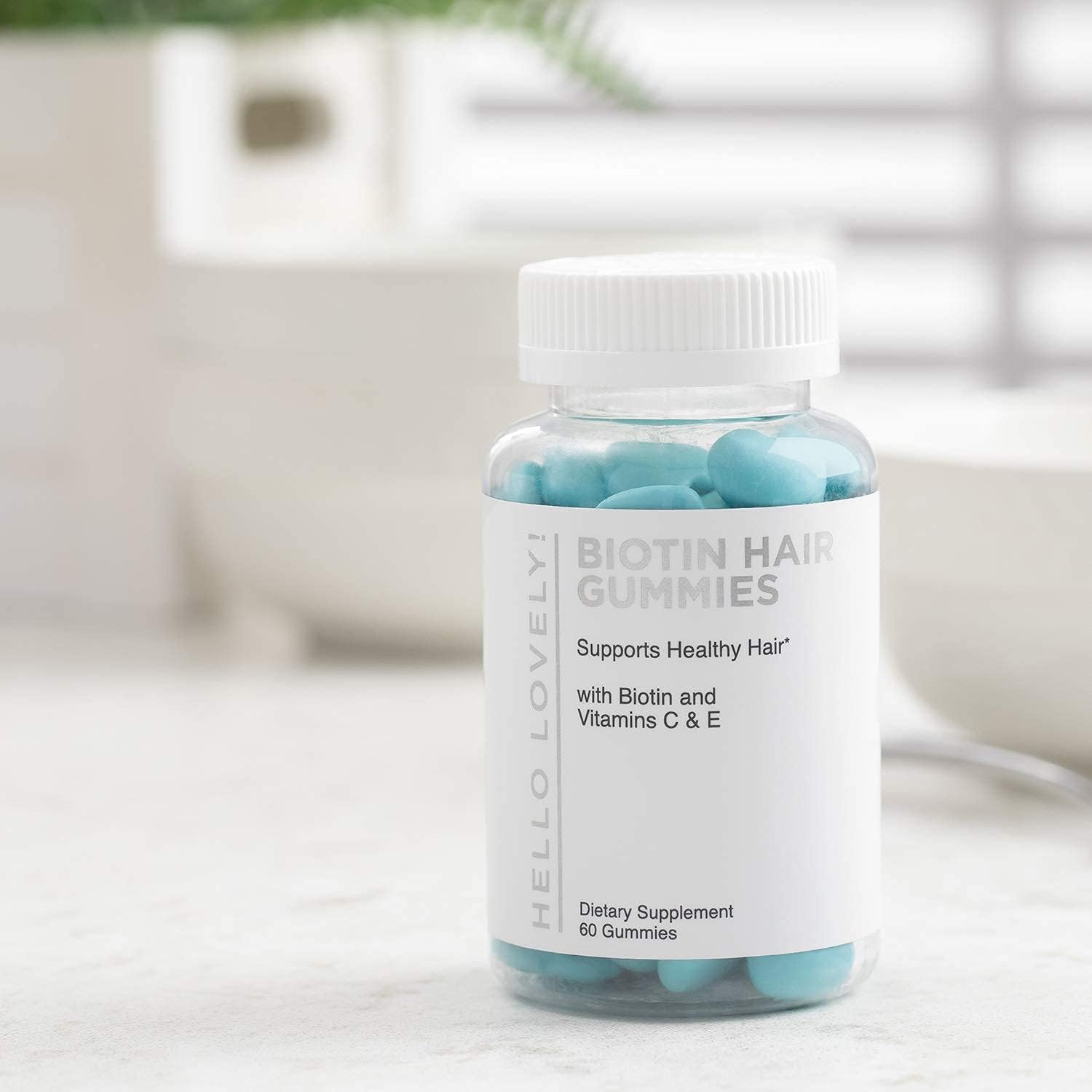 Hair Gummies Vitamins, 5000 mcg Biotin to Support Hair Growth, Premium Pectin-Based, Non-GMO, Supports Strong Healthy Hair, Skin, and Nails - Blue Berry Supplement - 60 Gummies : Health & Household