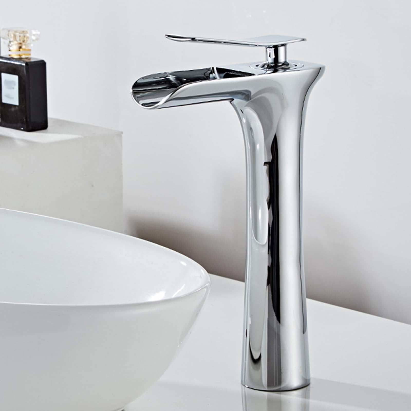 Grifo de lavabo cascada monomando para solucionar las salpicaduras en lavamanos altos 8